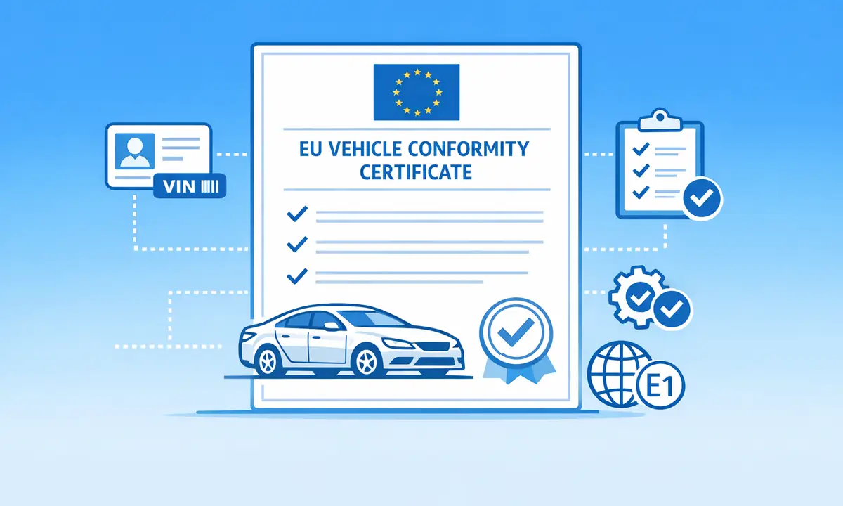 Electronic Certificate of Conformity concept illustration