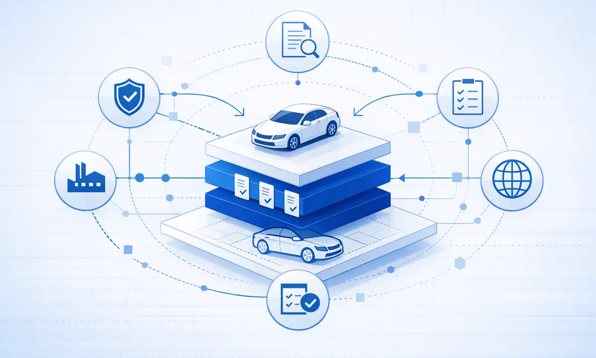 Vehicle regulatory data complexity illustration