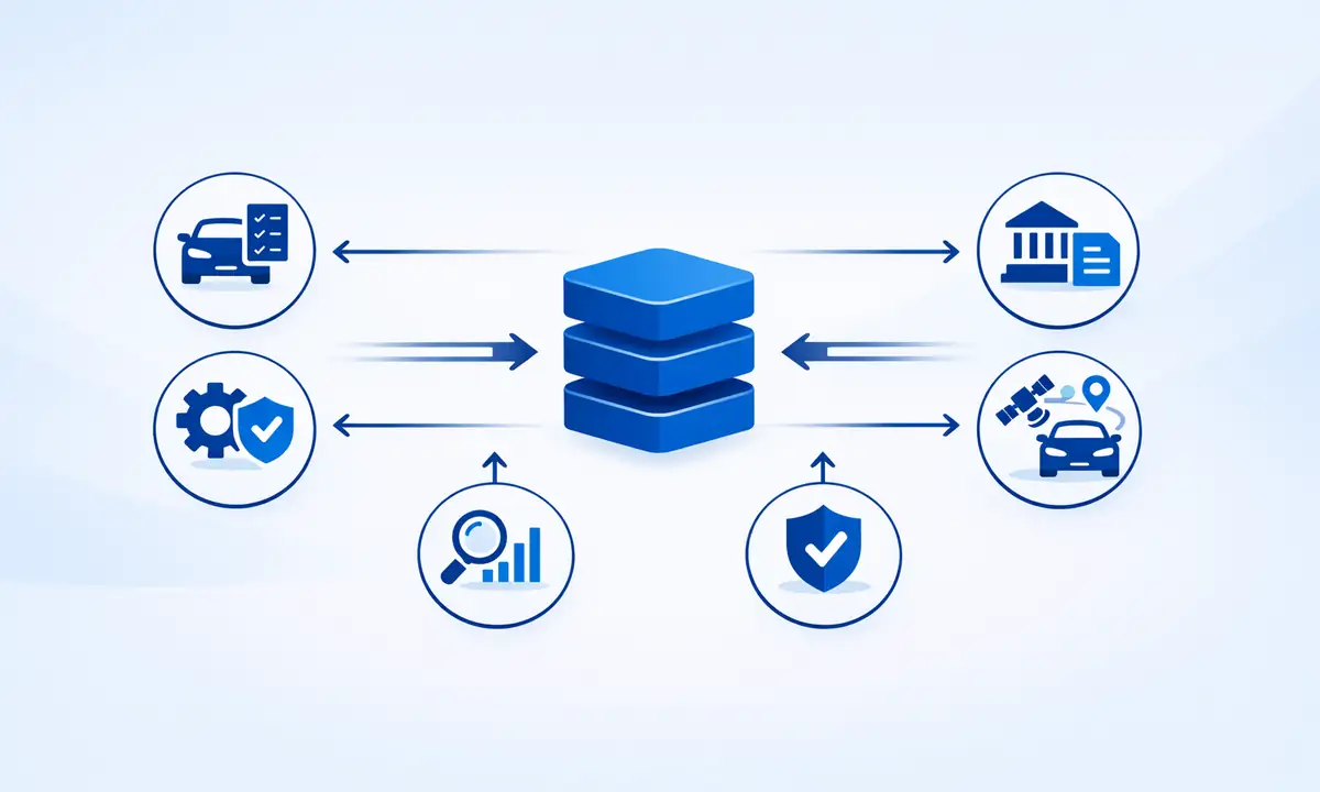 Standardized vehicle data exchange illustration